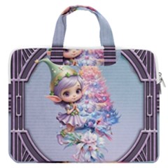 Christmas Elf Macbook Pro 15  Double Pocket Laptop Bag 