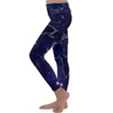 Blue World Map Starry Night Sky World Map Concept Art Kids  Lightweight Velour Classic Yoga Leggings View2