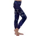 Blue World Map Starry Night Sky World Map Concept Art Kids  Lightweight Velour Classic Yoga Leggings View3