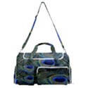 Peacock Feathers Details Sports Gym Duffle Bag with Shoe Compartment View1