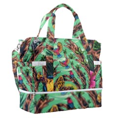 Monkey Tiger Bird Parrot Forest Jungle Style Sports Shoulder Bag With Shoes Compartment