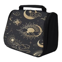 Asian Seamless Pattern With Clouds Moon Sun Stars Vector Collection Oriental Chinese Japanese Korean Full Print Travel Pouch (small)