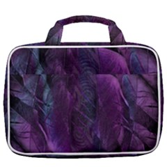 Feather Pattern Texture Form Travel Toiletry Bag With Hanging Hook