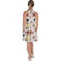 Flower White Pattern Floral Sleeveless Halter Neck A-Line Dress View4