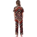 Texture Pattern Fabric Kids  Satin Short Sleeve Pajamas Set View2