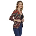 Texture Pattern Fabric Women s One-Button 3/4 Sleeve Short Jacket View3