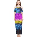 Night Skiing Colored Dead Grateful Lights Mountain Draped Sleeveless Chiffon Jumpsuit View1