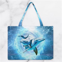 Dolphin Blue Fantasy Zipper Medium Tote Bag