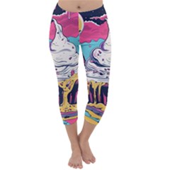 Dessert Chocolate Cream Capri Winter Leggings 