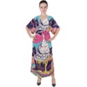 Dessert Chocolate Cream V-Neck Boho Style Maxi Dress View1