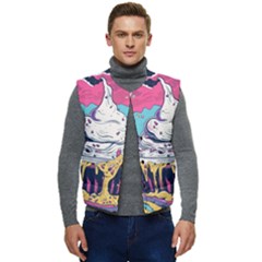 Dessert Chocolate Cream Men s Button Up Puffer Vest	