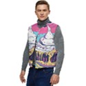Dessert Chocolate Cream Men s Button Up Puffer Vest	 View3