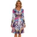 Dessert Chocolate Cream Long Sleeve Dress With Pocket View1