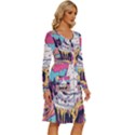 Dessert Chocolate Cream Long Sleeve Dress With Pocket View3