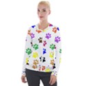 Pawprints Paw Prints Paw Animal Velvet Zip Up Jacket View1