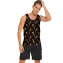 Abstract Art Pattern Warm Colors Men s Wide Collar Tank Top View3