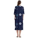 Blue Background Abstract Seamless Women s Cotton 3/4 Sleeve Nightgown View4