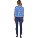 Background Abstract Texture Pattern Women s Draped Front 3/4 Sleeve Shawl Collar Jacket View4