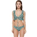 Illustration Pattern Seamless Low Cut Ruffle Edge Bikini Set View1