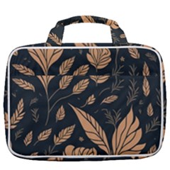 Background Pattern Leaves Texture Travel Toiletry Bag With Hanging Hook