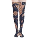 Background Pattern Leaves Texture Thigh High Stockings View1
