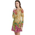 Batik Indonesian Culture Indonesia Authentic Long Sleeve Velour Skater Dress View2