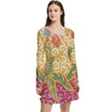 Batik Indonesian Culture Indonesia Authentic Long Sleeve Velour Skater Dress View3