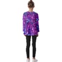 Purple Violet Glitter Galaxy Nebula Space Pattern Kids  V Neck Casual Top View2