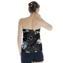 Glittering Planets Space Galaxy Glitter Black Strapless Top View2