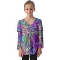 Abstract candies Kids  V Neck Casual Top View1