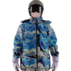 The Great Wave Of Kanagawa Painting Women s Zip Ski And Snowboard Waterproof Breathable Jacket
