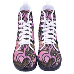 Pink Browning Deer Glitter Camo Kid s High-top Canvas Sneakers