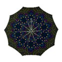 Line Square Pattern Violet Blue Yellow Design Automatic Folding Umbrella with Case (Large) View1
