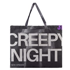 Creepy Night Zipper Large Tote Bag