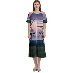 Wind Giants At Twilight Women s Cotton Short Sleeve Nightgown