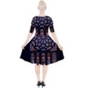 Chartres Cathedral Notre Dame De Paris Stained Glass Quarter Sleeve A-Line Dress With Pockets View2