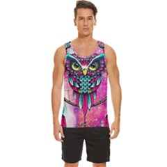 Owl Dreamcatcher Men s Wide Collar Tank Top