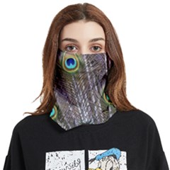 Peacock Bird Feathers Plumage Peacock Face Covering Bandana (two Sides)