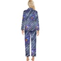 Peacock Bird Feathers Coloured Plumage Womens  Long Sleeve Velvet Pocket Pajamas Set View2