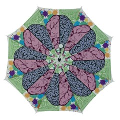 Brain Heart Balance Emotion Automatic Folding Umbrella With Case (medium)