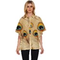 Vintage Peacock Feather Peacock Feather Pattern Background Nature Bird Nature Women s Batwing Button Up Shirt View1