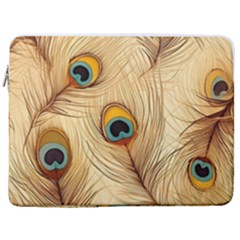 Vintage Peacock Feather Peacock Feather Pattern Background Nature Bird Nature 17  Vertical Laptop Sleeve Case With Pocket