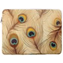 Vintage Peacock Feather Peacock Feather Pattern Background Nature Bird Nature 17  Vertical Laptop Sleeve Case With Pocket View1