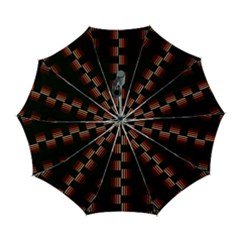 Geometric Pulse Print Design Automatic Folding Umbrella With Case (large)