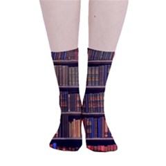 Library Book Smooth Crew Length Tube Socks