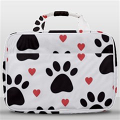 Dog Paw Vector Seamless Pattern With Hearts Travel Toiletry Bag With Hanging Hook
