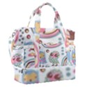 Cute Owl Bird Animal Pattern Sports Shoulder Bag with Shoes Compartment View1