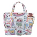 Cute Owl Bird Animal Pattern Sports Shoulder Bag with Shoes Compartment View2