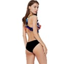 Koi Fish Traditional Japanese Art Low Cut Ruffle Edge Bikini Top View3