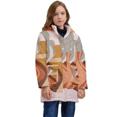 Vases Art Plant Boho Bohemian Kids  Hooded Longline Puffer Jacket